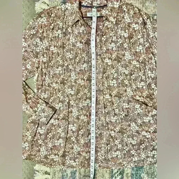 Anthropologie Pilcro And The Letterpress | Sasha Smocked Button Down Pink Blouse - Picture 10 of 13